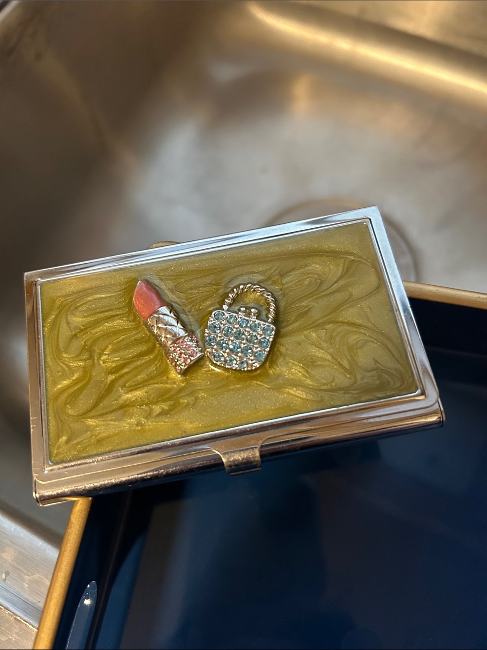 Brighton Card Holder with Lipstick & Heart Charm